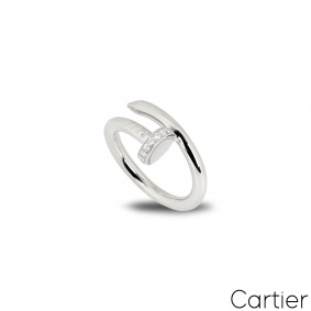 Cartier White Gold Diamond Juste Un Clou Ring Size 54 B4092700 Cartier White Gold Diamond Juste Un Clou Ring Size 54 B4092700